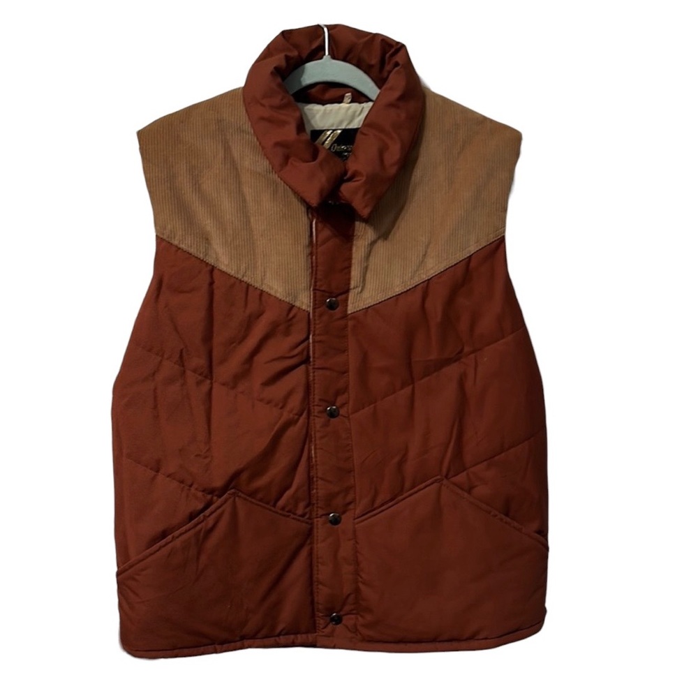 Vintage 70s Sears Outerwear Western Outdoor puffer
Vest USA sz. Large Tall